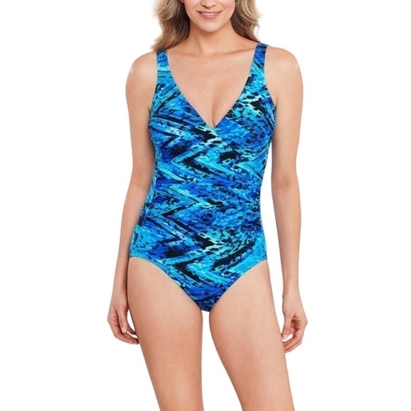 NEW Miradonna by Miraclesuit One-Piece Women’s Swimsuit in Blue - Size 6 - Picture 1 of 5